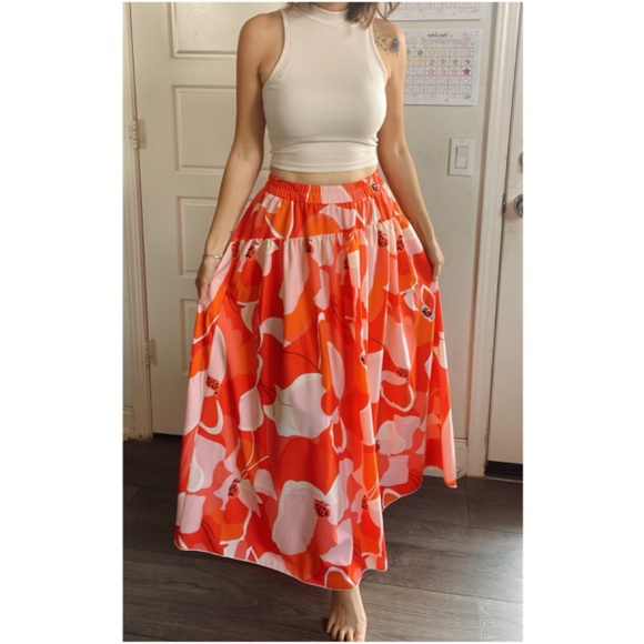 Dresses & Skirts - 014 Boho Floral Print Tropical Maxi Skirt